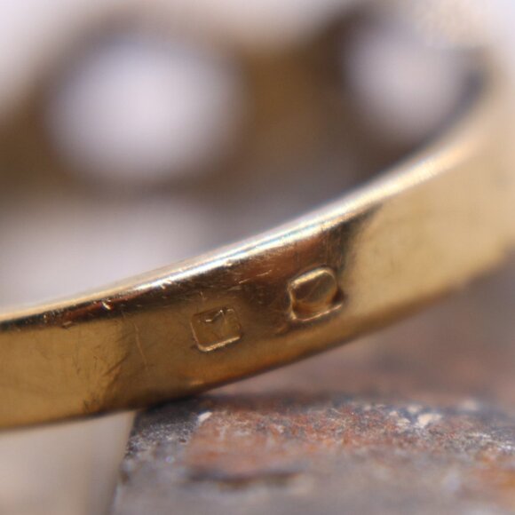 Vintage 19k Two-Tone Solid Gold Ring Portuguese Solid Gold (800 Purity) Size 6.5 - Picture 9 of 9